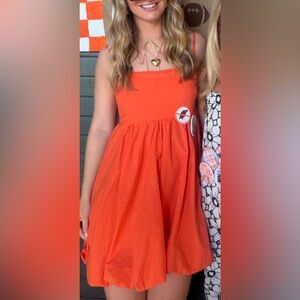 Orange Bubble Game Day Dress Medium